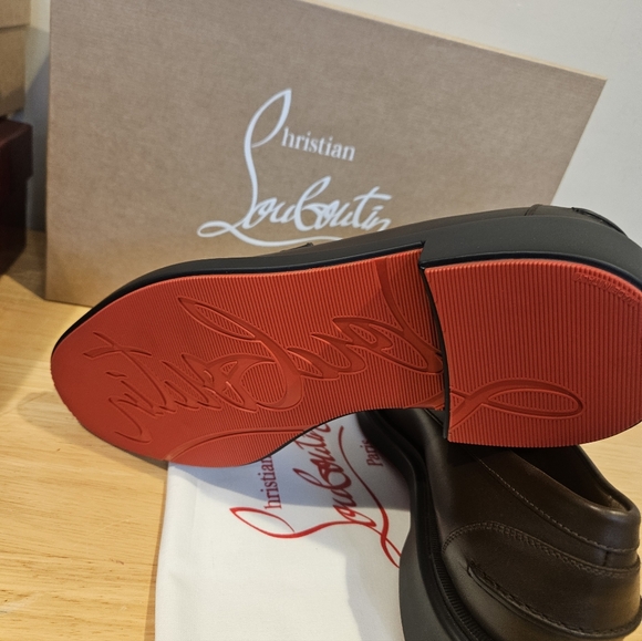 Men's Christian louboutin Urbino moc leather logo loafer size 42/9 US Ital - Picture 4 of 7